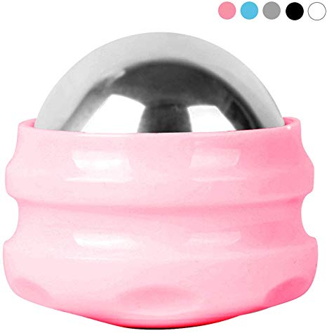 Cold Massage Roller Ball - 6 Hours Ice Therapy Rolling Ball with Smooth Rolling for Deep Tissue, Muscles Release and Pain Relief - Pink