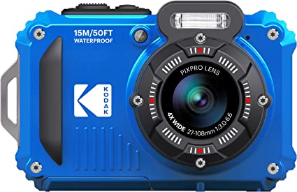 KODAK PIXPRO WPZ2 Rugged Waterproof Digital Camera 16MP 4X Optical Zoom 2.7" LCD Full HD Video, Blue