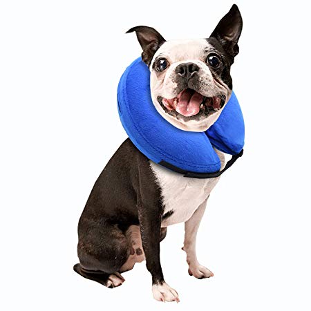 E-KOMG Dog Cone After Surgery, Protective Inflatable Collar, Blow Up Dog Collar, Pet Recovery Collar for Dogs and Cats Soft