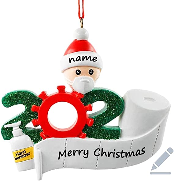 Personalized Name Christmas Ornament kit, 2020 Quarantine Survivor Family Customized Christmas Decorating
