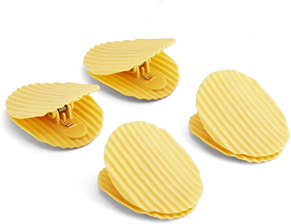 Fred 5246918 Potato Chip Bag Closure Clips, Set of 4, Light Yellow