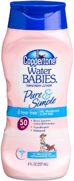 Coppertone Water Babies Pure and Simple SPF 50 8oz Pack of 2