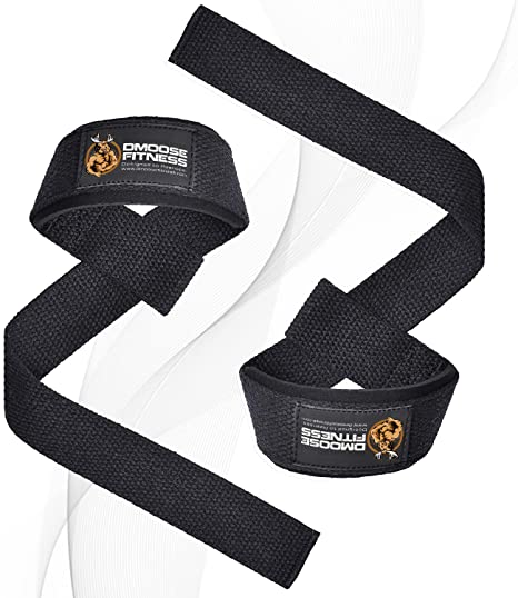 Lifting Straps for Weightlifting, Crossfit, or Powerlifting with Soft Neoprene Padded Wrist Support for Max Grip Strength, Deadlifts and Barbell Stability