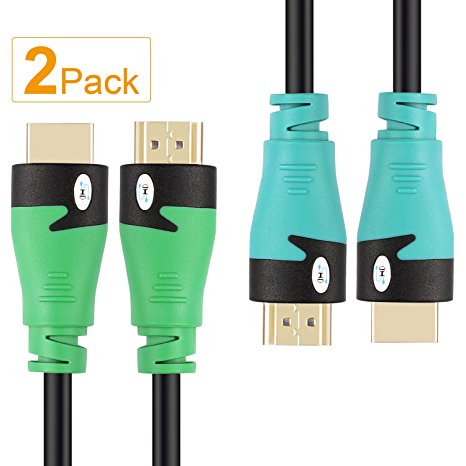 Super HD 4K Ultra HDMI Cable 2.0V Support 3D,1080P,Ethernet,and Audio Return Channel -6Feet -2Pack