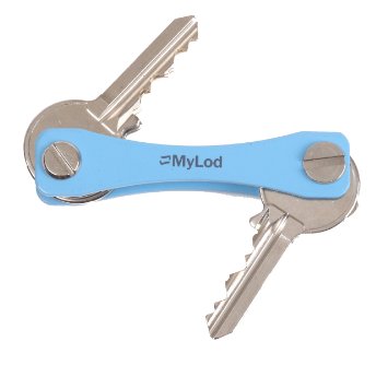 Compact Key Holder by Mylod Best Extended Keychain Organizer Made of Lightweight Aluminum Alloy Holds 2-8 Keys Premium Quality Smart Holder (Light Blue)