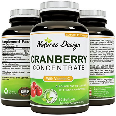 Cranberry Concentrate Pills – Urinary Tract Health Support & Kidney Cleanse with Proanthocyanidins – Pure Antioxidant Blend With Immune Support Vitamin C – Polyphenols – Supplement For Women And Men