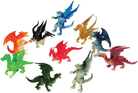 Assorted Color And Design Mini Dragon Action Figures (12)