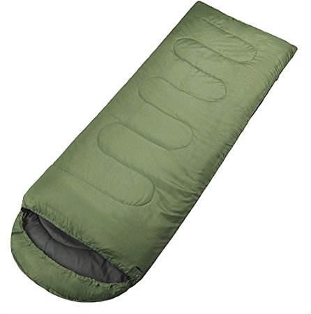 IFLYING Outdoor Ultra-Compactable Lightweight Sleeping Bag，Camping Envelope Sleeping Bags with Compression Bag (Army Green)