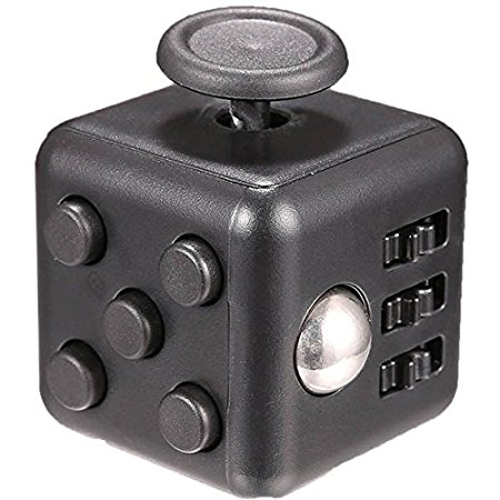 The Anti-Anxiety Cube [Relieves Stress] Fidget Cube - Premium Quality Desk Toy for Anxiety, Focus and Boredom - Best for Adults Who Want Stress Relief - Great for Kids and Children [Black Color]
