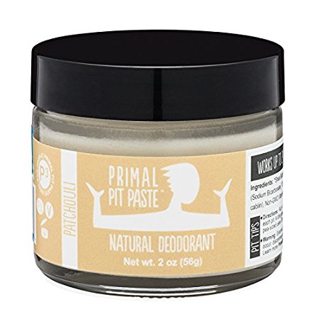 PRIMAL PIT PASTE All Natural Patchouli Deodorant | 2 Ounce Jar | NO Aluminum, NO Parabens| For Women and Men of All Ages | Non-GMO, Cruelty Free, Earth Friendly, BPA Free