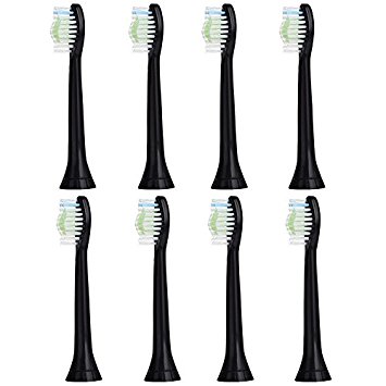 SoniPro (8 Pack) Black Replacement Sonic Toothbrush Heads for Sonicare DiamondClean Hx6063/64