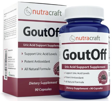 GoutOff Uric Acid Cleanse Supplement With Black Cherry Extract Concentrate - Natural Inflammation Support - Made in USA - 90 Capsules