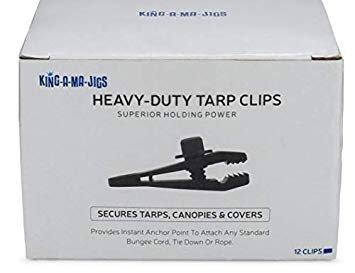 12 Pack - Tarp Clips - 12 Heavy Duty Tarp Clips - Secures Tarps, Canopies and Covers - Locking Clamp Design for Superior Holding Power. - 12 Pack