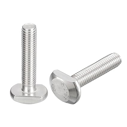 uxcell T-Slot Bolts, 2pcs M10x45mm T Slot Drop-in Stud Sliding Bolts 304 Stainless Steel T Shape Screws for T Track