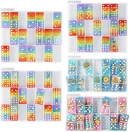 LET'S RESIN Domino Molds for Resin Casting,Resin Domino Molds Double 12 Set,Silicone Resin Molds for DIY Personalized Dominoes,Jewelry Pendant,Table Board Game