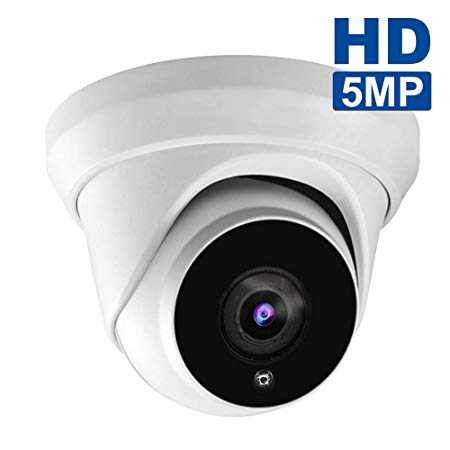 5MP HD IP POE Security Camera,Hikvision Compatiable& Onvif Supports Camera,2592x 1944P Super HD Vandalproof Camera, 100ft IR, 108° Viewing Angle, H.265 IP66 Waterproof, Remote Access, Motion Alert
