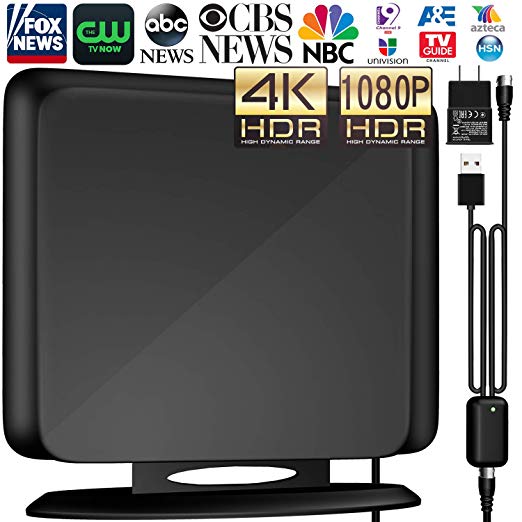 138 Miles Indoor HD Digital TV Antenna- Amplified HDTV Antenna High Reception Amplifier Antenna for TV Signals for All Older TV's Reception 4K/VHF/UHF/1080P Free Channels 13ft Coax