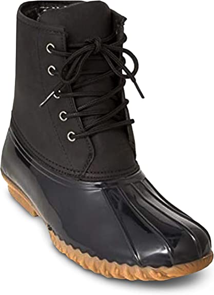 Charles Albert Women's Winter Duck Boots, Mid-Calf, Waterproof Insulated Lace-Up