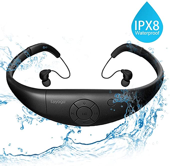 Swimming MP3, 8GB Waterproof MP3 Player for Swimming with Shuffle Feature-Black