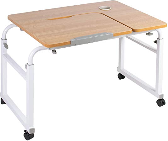 VIVO Height and Length Adjustable Mobile Desk for Kids and Adults | Tilting Table Top, Rolling Interactive Ergonomic Workstation on Wheels (DESK-V202A)