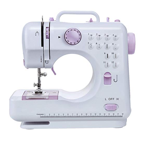 Varmax Sewing Machine with 12 Stitches Multifunctional Sewing Machine with Zigzags Backstitch Buttonholing