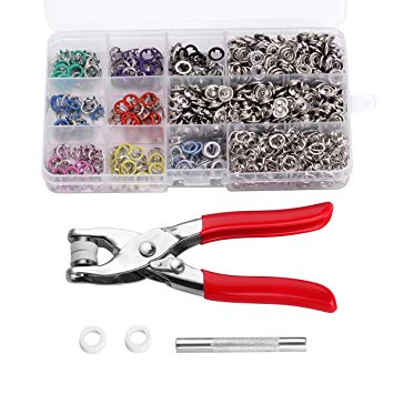 Cairondin Snaps and Snap Pliers Set (Upgraded), 200 Sets Snap Fasteners Kit, 10 Colors 9.5mm Metal Snap Buttons for Clothing and Sewing