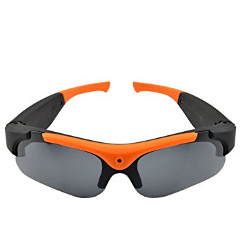 KINGMAK(TM) HD 720P Eyewear Video Recorder Sunglasses Camera Recording DVR Glasses Camcorder 5 Mega pixels 1280X720,Best Cheapest Hidden Cam(Yellow-Black)