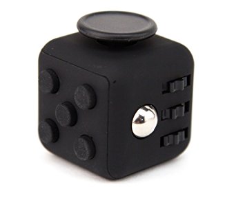 Focus Cube - (6 Colors) Fidget Cube Toy For Anxiety Stress Relief Attention Focus For Children / Adult Gift ADHD (Black)