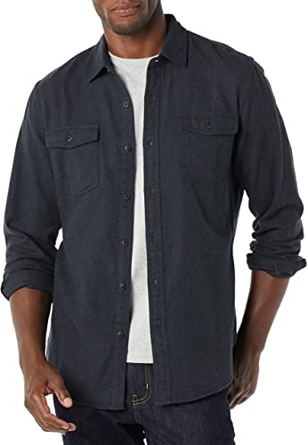 Amazon Essentials Men's Slim-fit Long-Sleeve Solid Flannel Shirt