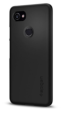 Spigen Thin Fit Google Pixel 2 XL Case with SF Coated Non Slip Matte Surface for Excellent Grip for Google Pixel 2 XL (2017) - Black