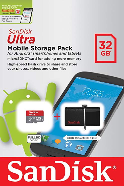 SanDisk Ultra Mobile Storage Pack with 32 GB MicroSD Card and 32 GB Mobile USB Drive