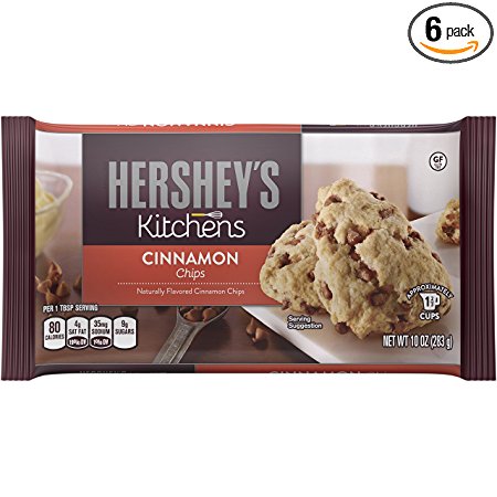 HERSHEY'S Kitchens Baking Pieces, Cinnamon Chips, Gluten Free, 10 Ounce Bag (Pack of 6)