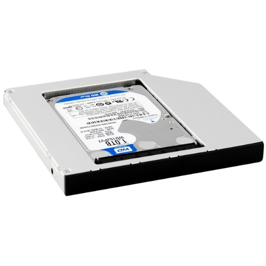 Protronix SATA Optical Bay 2nd Hard Drive Caddy, Universal for 12.7mm CD / DVD Drive Slot (for SSD and HDD)