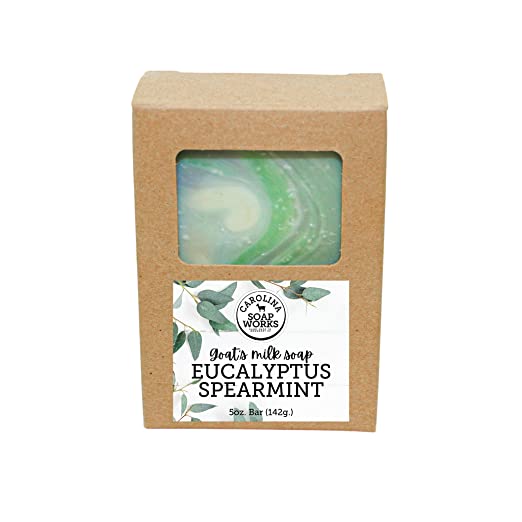 Carolina Soap Works – Eucalyptus Spearmint Goat’s Milk Soap, All-natural Handmade, Organic, Artisanal Soap, Great for Dry Skin and Eczema 5 oz (single)