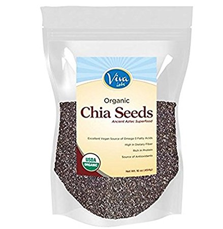 Viva Labs The Finest Organic Raw Chia Seeds, 16 Ounce