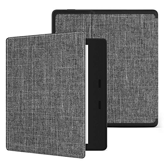 Ayotu Fabric Soft Case for Kindle Oasis(9th Gen, 2017 Release) Honeycomb Version PU case with Auto Wake/Sleep Function,Thinnest and Lightest 7''Kindle Oasis Case,Soft Shell Series KO-10 The Gray