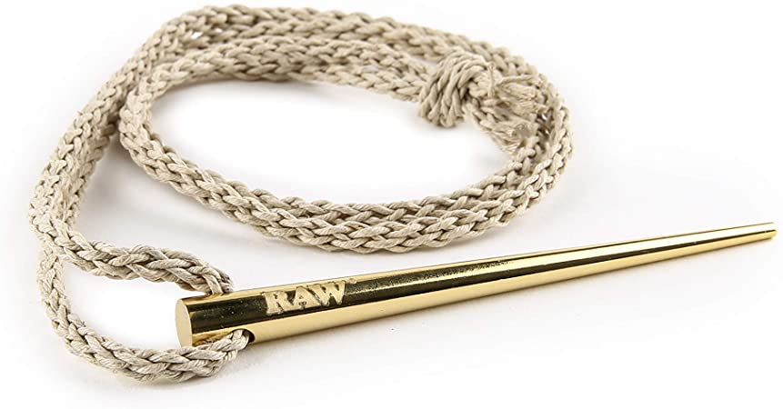 RAW Gold Poker Tool With Hemp Necklace & Exclusive Gift Box