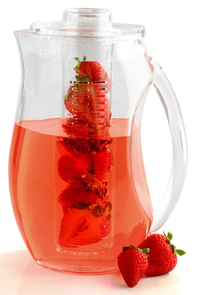 Fruit Infusion Pitcher - Shatter Proof Acrylic - 3 Quart - By Decodyne