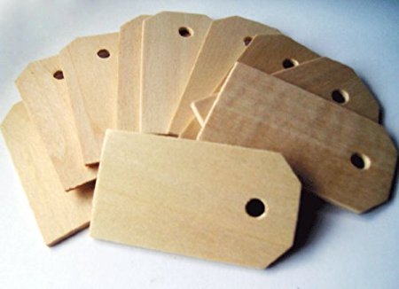 Wood Gift Tags / Blank Wooden Tags for Wine, Decor, Weddings (Pkg of 50)