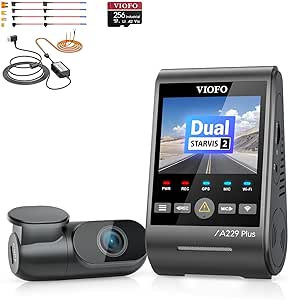 【Bundle: VIOFO A229 Plus 2CH   256GB SDCard   HK4 8PCS Full】 VIOFO A229 Plus Dash Cam with Dual STARVIS 2 Sensors, 2 Channel HDR, 1440P 1440P Front and Rear