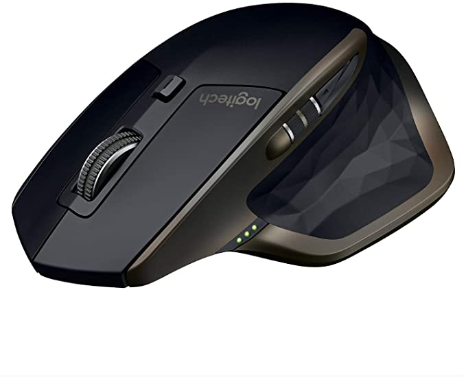 Logitech MX Master Wireless Mouse, Bluetooth or 2.4 GHz with USB Unifying Mini-Receiver, 1000 DPI Any Surface Laser Tracking, 5-Buttons, PC / Mac / Laptop - Meteorite Black Bronze