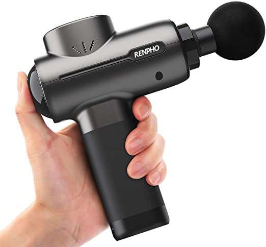 RENPHO Massage Gun Deep Tissue, Portable Massager Gun Deep Tissue Weighted Only 1.5lbs, Handheld Percussion Massage Gun Muscle for Home Gym Office Post-Workout Recovery Pain Soreness Relief