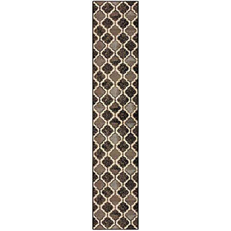 Superior Modern Viking Collection Area Rug, 8mm Pile Height with Jute Backing, Chic Textured Geometric Trellis Pattern, Anti-Static, Water-Repellent Rugs - Chocolate, 2' x 11' Runner