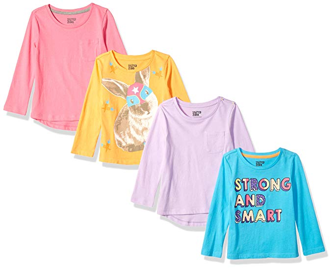 Spotted Zebra Girls' 4-Pack Long-Sleeve T-Shirts