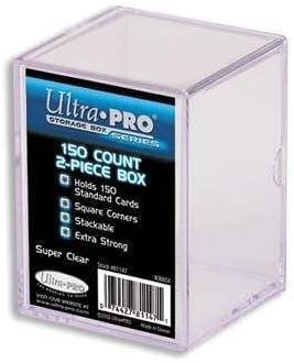 Ultra Pro 2-Piece Clear Card Storage Box | Holds 150 Standard Cards | 3 Boxes Total