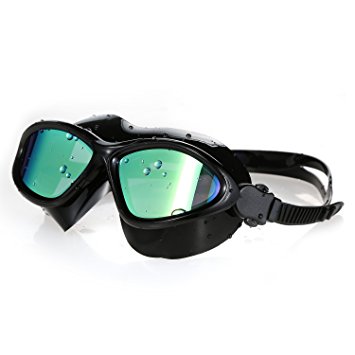 Swim Goggle, Hicool Dazzle Series Swim Goggle With Anti-Fog And UV Protection Mirrored lenses For Man And Women