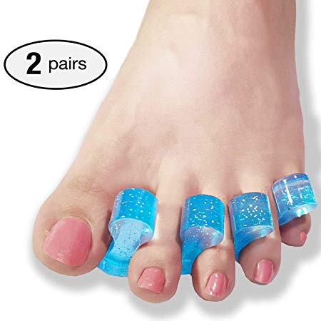 2 Pair Gel Toe Stretcher and Toe Separator for Relaxing Toes, Bunion Relief, Hammer Toe and more for Women and Men, Quickly Alleviating Pain After Yoga and Sports Activities