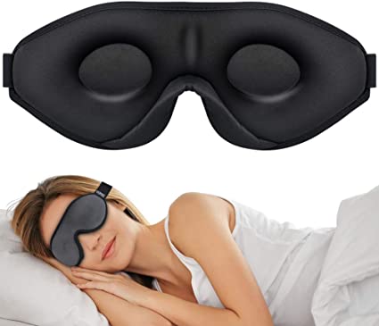 VAGREEZ Sleep Mask for Women & Men, Upgraded 3D Contoured Eye Mask for Sleeping, 100% Blockout Light Blindfold with Adjustable Strap Ultra Soft Breathable Sleeping Mask for Travel/Nap
