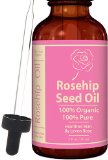 Leven Rose Organic Unrefined Rosehip Oil for Healthier Hair and Softer Skin 1 fl oz