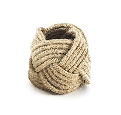 Set of 4 Classic Braided Jute Burlap Napkin Rings, Various Colors (natural)